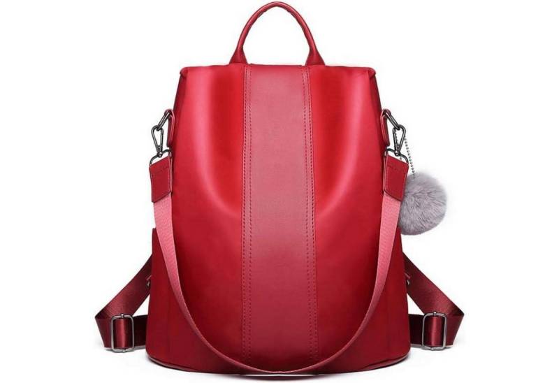 LuxusKollektion Cityrucksack Rucksack Antidiebstahl Cityrucksack Damen 3in1 M 1-4 Rot von LuxusKollektion