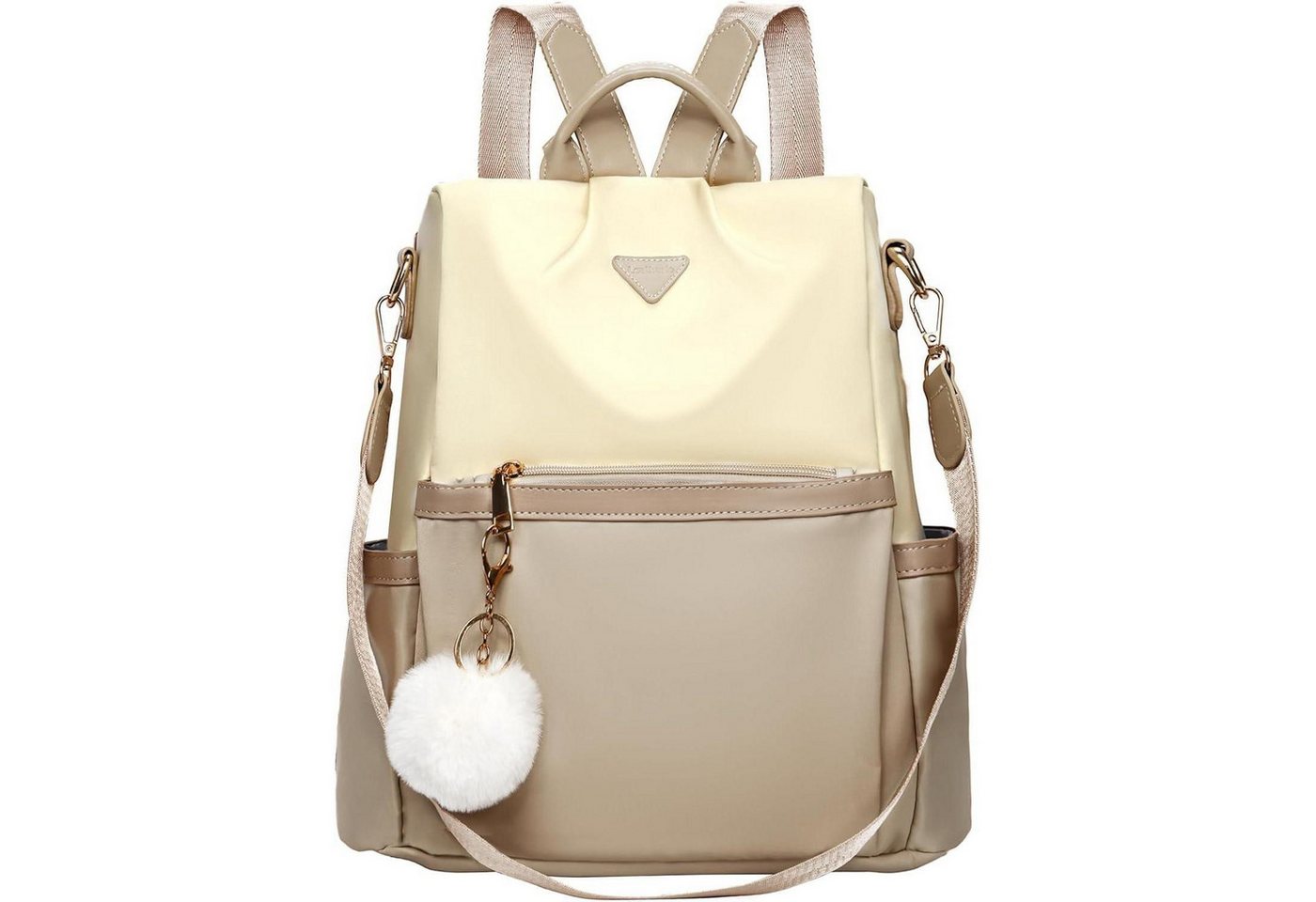 LuxusKollektion Cityrucksack Rucksack Damen Diebstahlsicher Cityrucksack PX4 Beige Khaki von LuxusKollektion