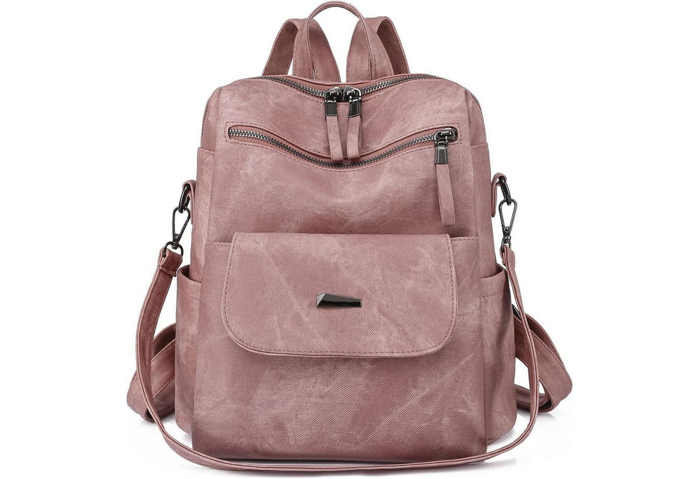 LuxusKollektion Cityrucksack Rucksack Frauen Antidiebstahl Wasserdicht Leichtgewicht PU Rosa von LuxusKollektion