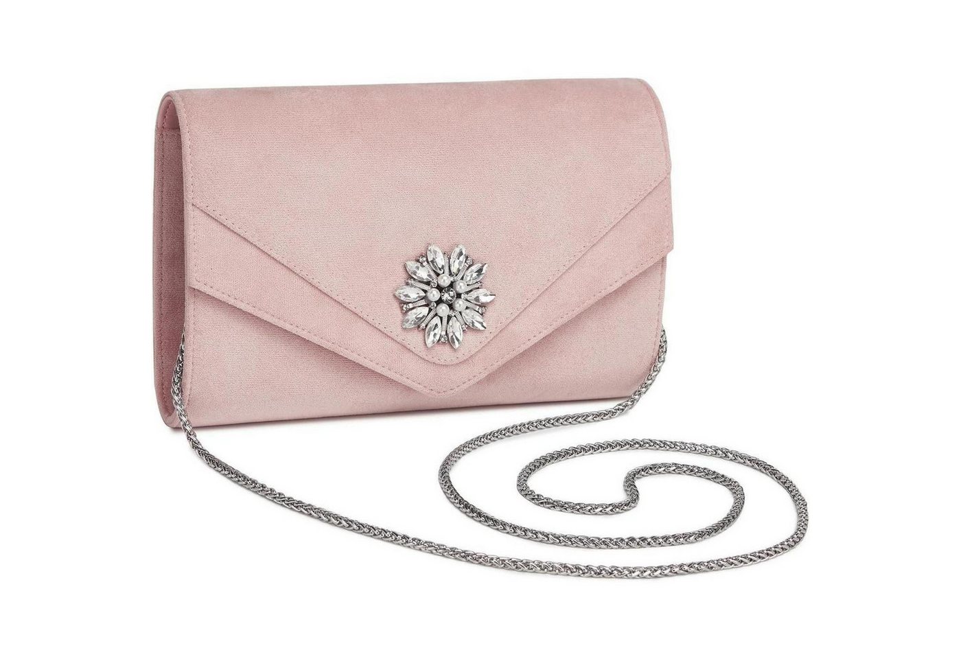 LuxusKollektion Clutch Clutch Damen Wildleder Optik Hochzeiten Partys Bälle 2-2 Pink von LuxusKollektion