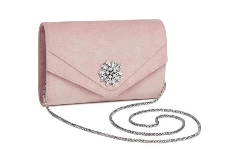 LuxusKollektion Clutch Clutch Damen Wildleder Optik Hochzeiten Partys Bälle 2-2 Pink von LuxusKollektion