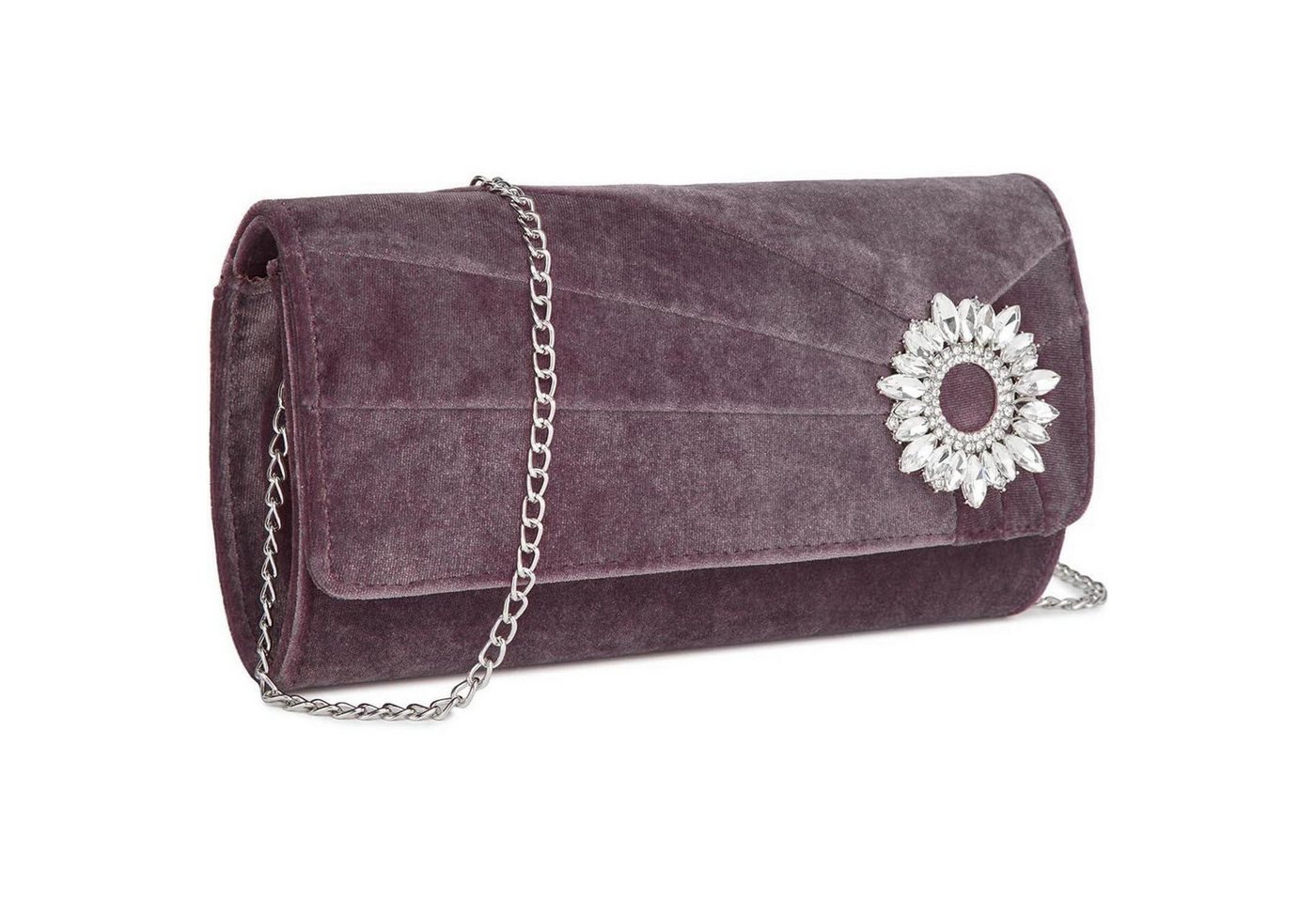 LuxusKollektion Clutch Clutch Damen Wildlederoptik Hochzeit Party Ball Lila-1 von LuxusKollektion