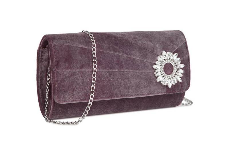 LuxusKollektion Clutch Clutch Damen Wildlederoptik Hochzeit Party Ball Lila-1 von LuxusKollektion