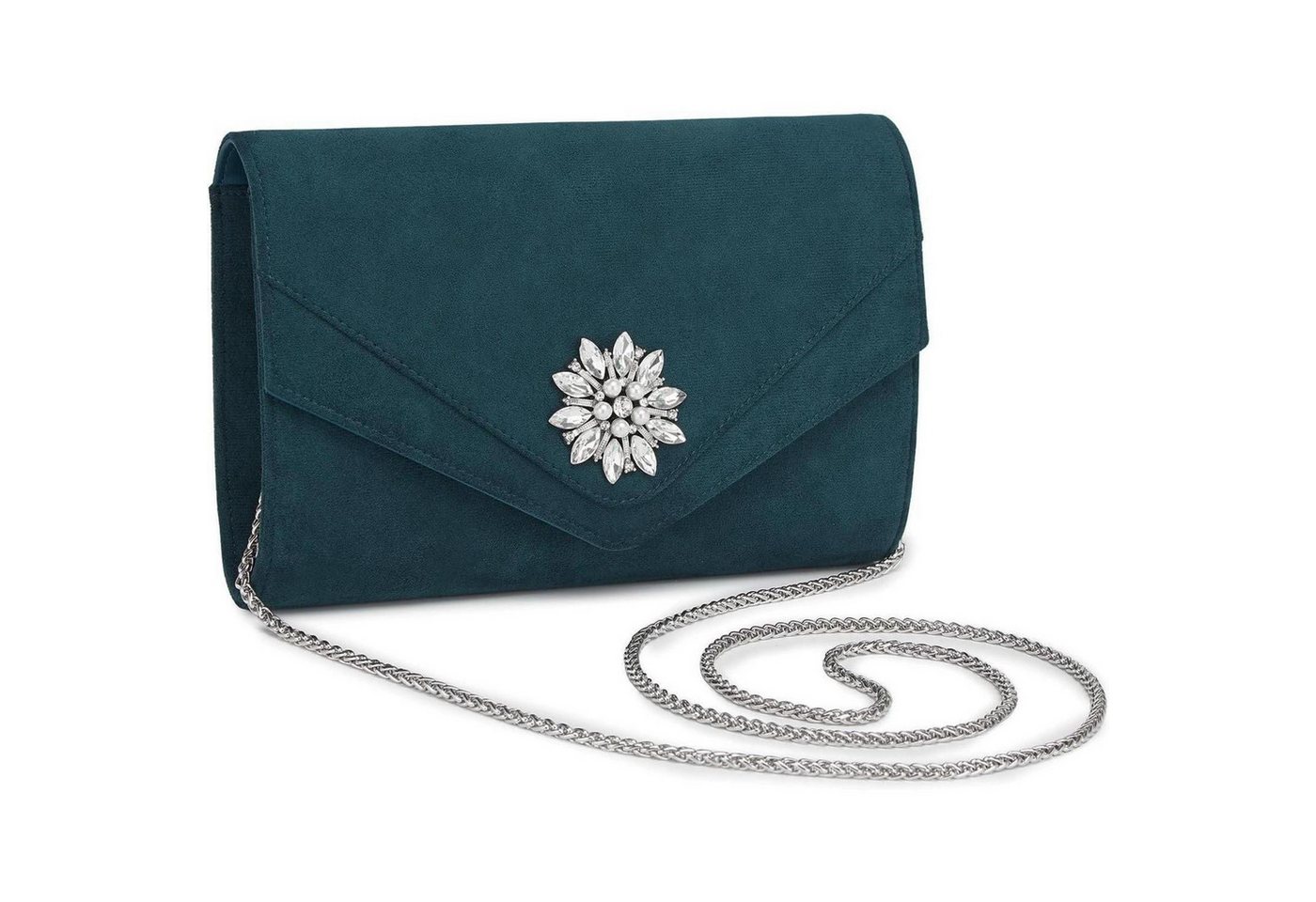 LuxusKollektion Clutch Clutch Damen Wildlederoptik Leichtgewicht Hochzeiten 2-4 Marineblau von LuxusKollektion