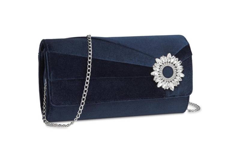 LuxusKollektion Clutch Clutch Damen Wildlederoptik Leichtgewicht Hochzeiten Marineblau-1 von LuxusKollektion