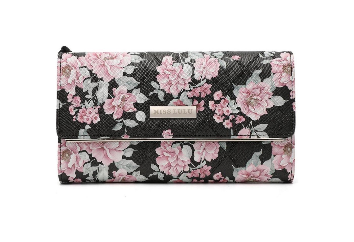 LuxusKollektion Clutch Geldbörse Damen Kunstleder 12 Kartenfächer Münzfach 3-5 Schwarz von LuxusKollektion