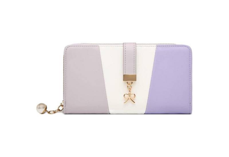 LuxusKollektion Clutch Geldbörse Damen Kunstleder Druck 1-5 Lila von LuxusKollektion
