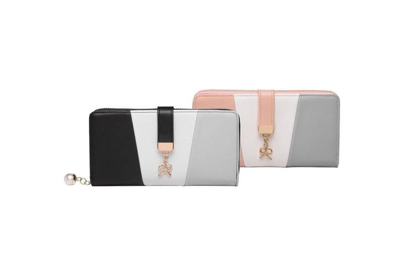 LuxusKollektion Clutch Geldbörse Damen Kunstleder Druck 1-7 Schwarz+grau von LuxusKollektion