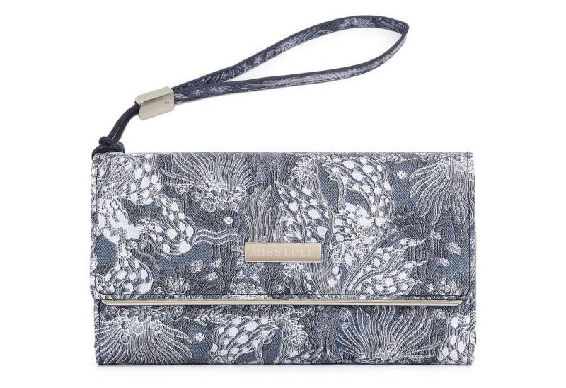 LuxusKollektion Clutch Geldbörse Damen Kunstleder Druck 3-2 Navy von LuxusKollektion