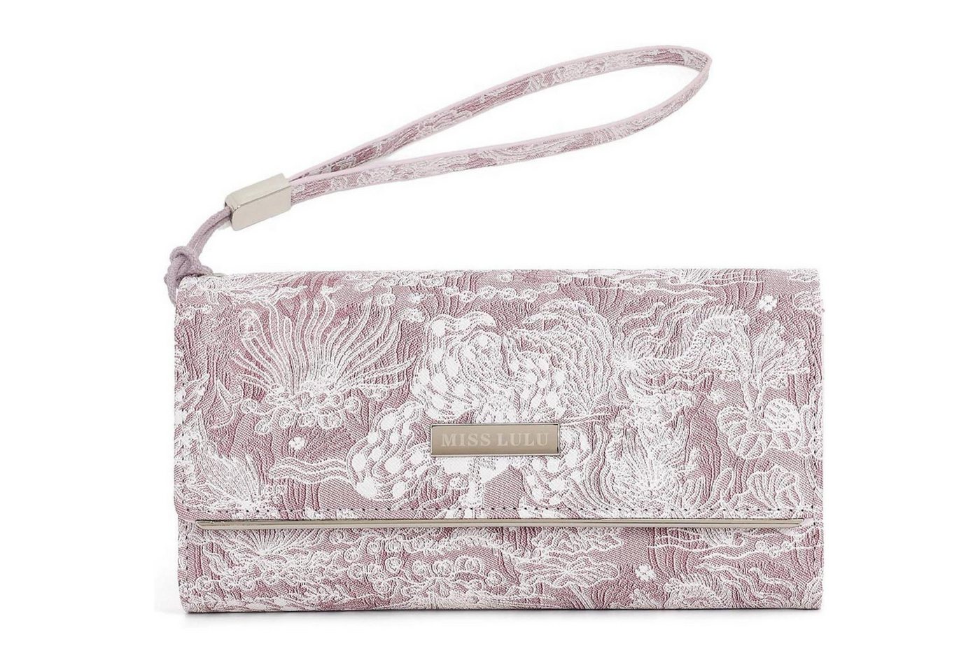 LuxusKollektion Clutch Geldbörse Damen Kunstleder Druck 3-3 Rosa von LuxusKollektion