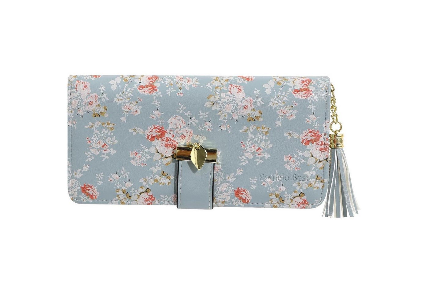 LuxusKollektion Clutch Geldbörse Damen Portmonee gestreift Mehrfarbig Chinarose von LuxusKollektion