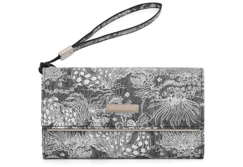 LuxusKollektion Clutch Geldbörse TriFold Damen WTM2448BK 3-1 Schwarz von LuxusKollektion
