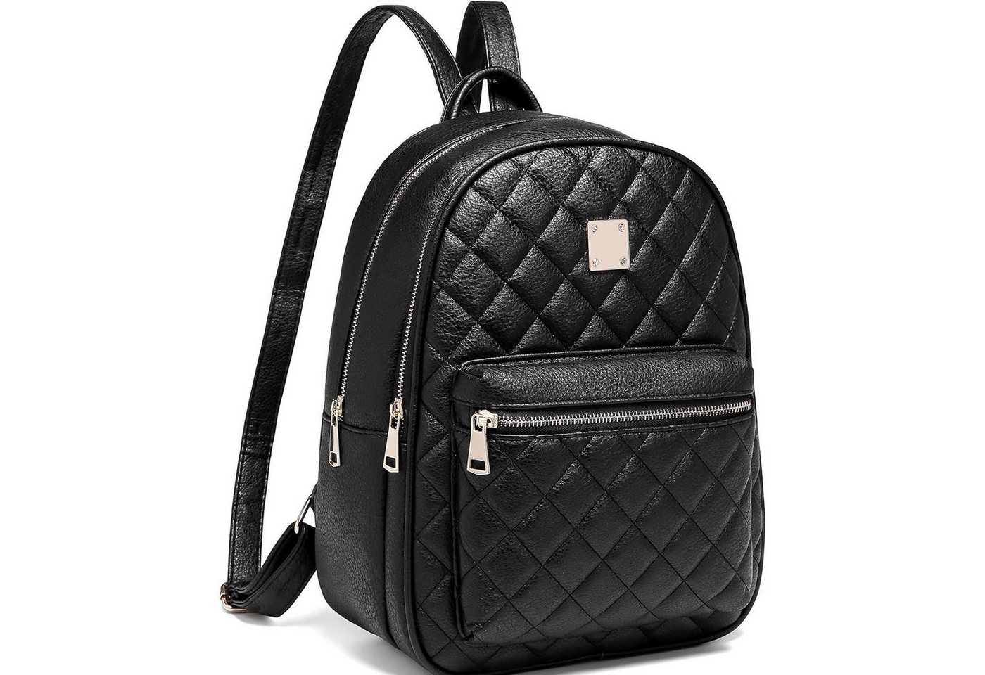 LuxusKollektion Daypack Damen Klein PU Leder Daypack Rucksack Lingge Design Beige von LuxusKollektion