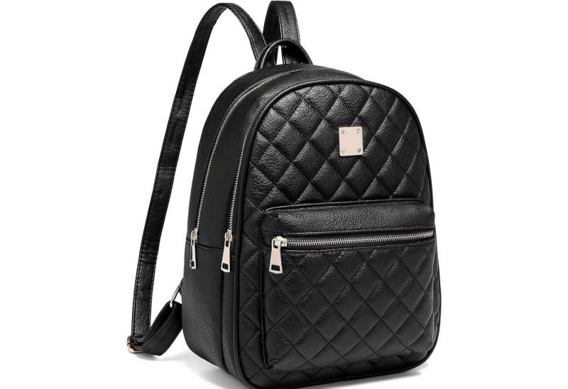 LuxusKollektion Daypack Damen Klein PU Leder Daypack Rucksack Lingge Design Beige von LuxusKollektion