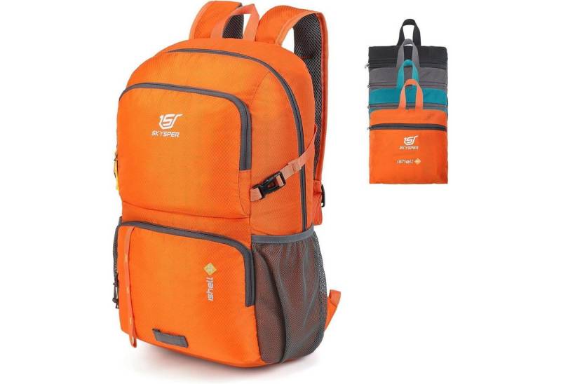 LuxusKollektion Daypack Rucksack Faltbar Ultraleicht Nassfach Wasserfest Ishell30 orange von LuxusKollektion