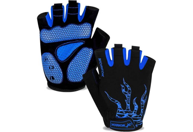LuxusKollektion Fahrradhandschuhe Fahrradhandschuhe Halbfinger Herren Damen MTB Gel SBR 5MM Blau M von LuxusKollektion