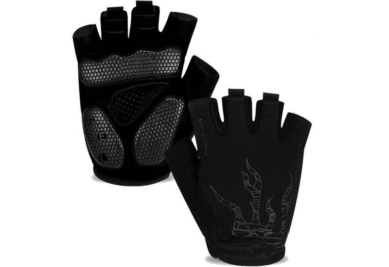 LuxusKollektion Fahrradhandschuhe Fahrradhandschuhe Herren Damen Halbfinger Gel rutschfest MTB Schwarz S von LuxusKollektion