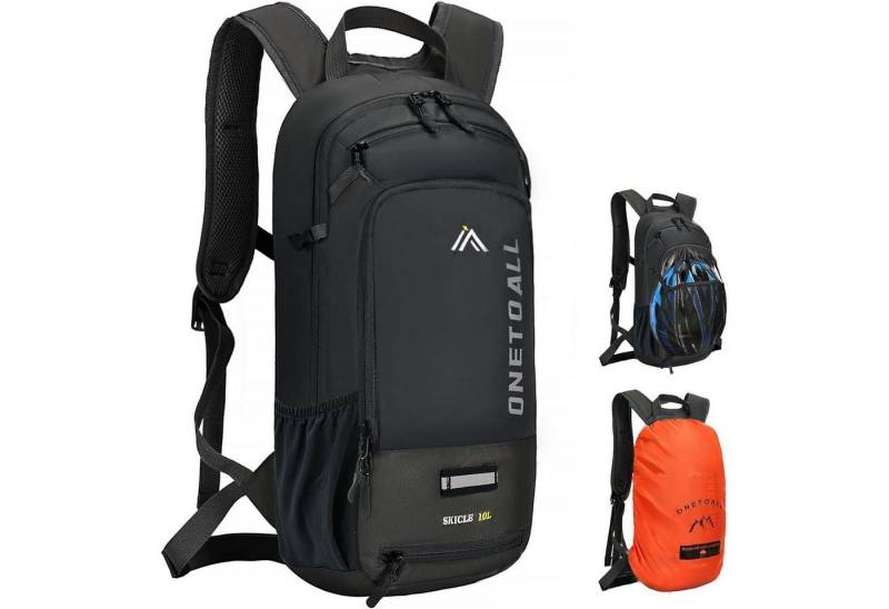 LuxusKollektion Fahrradrucksack Fahrradrucksack 10L Helmnetz Regenschutz wasserdicht Damen Grau von LuxusKollektion