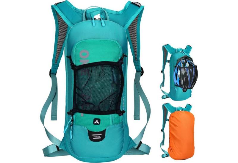 LuxusKollektion Fahrradrucksack Fahrradrucksack 6L 10L 12L Türkis 6l mit Regenschutz von LuxusKollektion