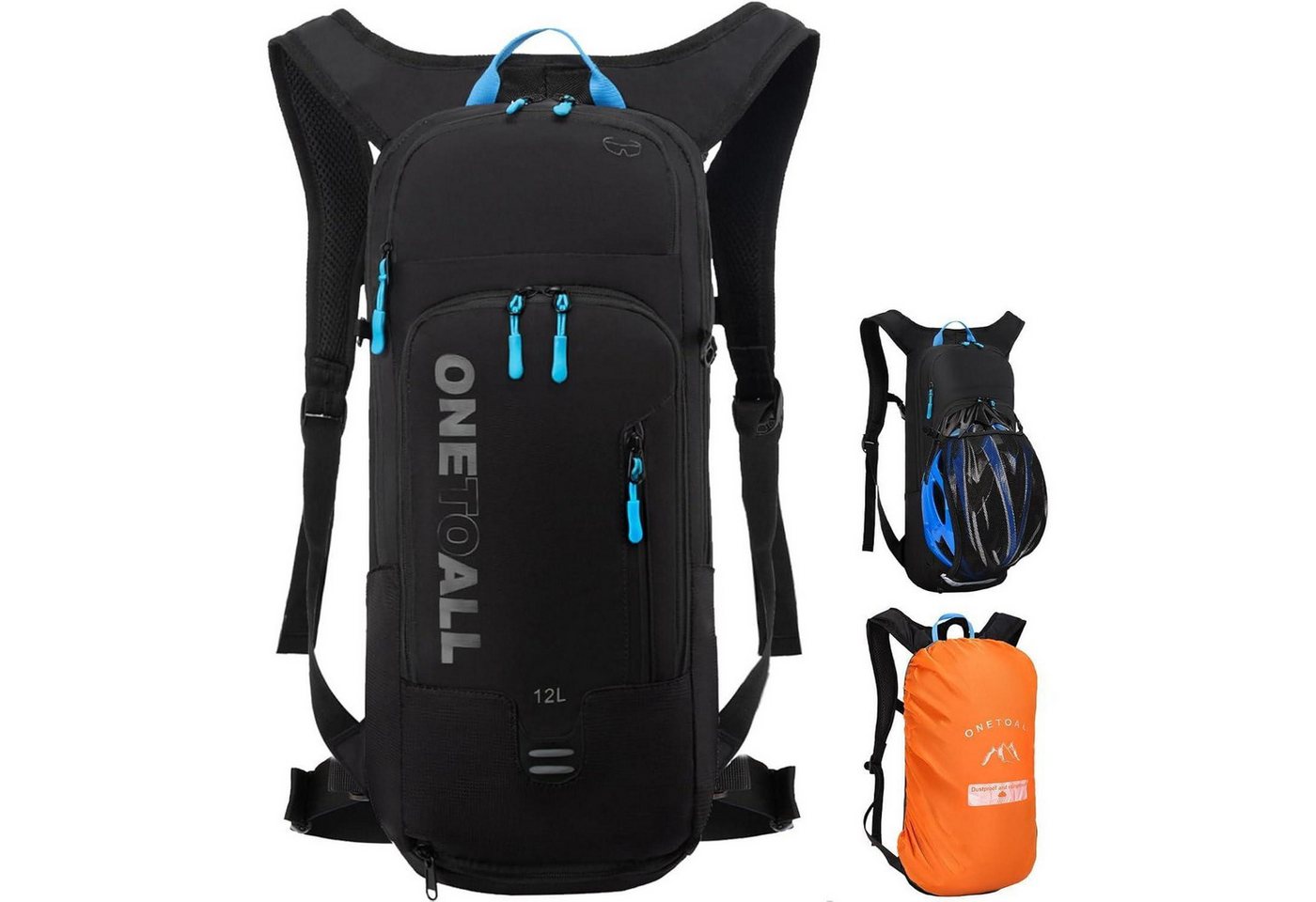 LuxusKollektion Fahrradrucksack Fahrradrucksack Wanderrucksack Wasserdicht Schwarz 12l mit Regenschutz LuxusKollektion Fahrradrucksack Fahrradrucksack Wanderrucksack Wasserdicht Schwarz 12l mit Regenschutz von LuxusKollektion