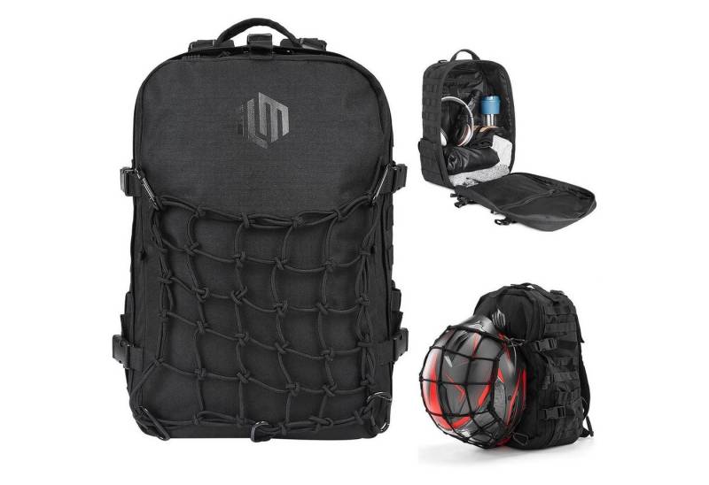 LuxusKollektion Fahrradrucksack Rucksack 30L wasserdicht Helmhalterung Männer Wandern Schwarz von LuxusKollektion