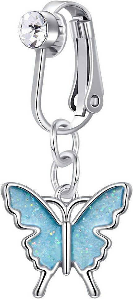 Crdifu Fake-Spirale Clips On Fake Bauchnabelpiercing Silber Ring Klemme mit Anhänger von Crdifu
