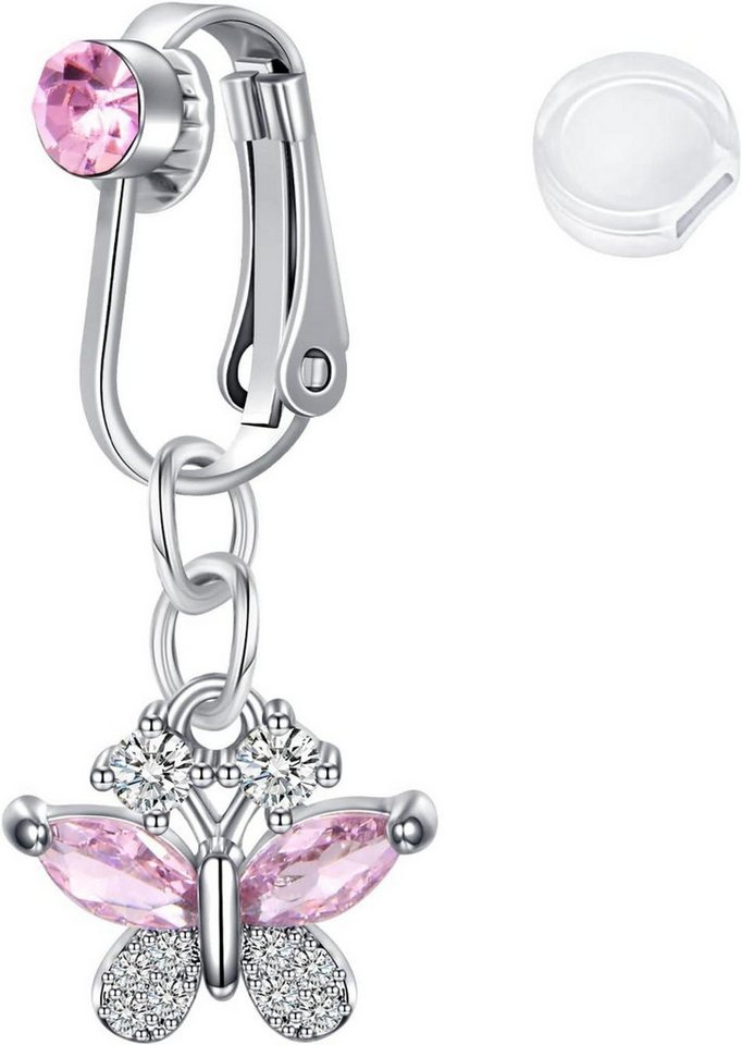 Briana Williams Fake-Spirale Fake Bauchnabelpiercing Klemme Ring Hoop Herz Schmetterling Zirkon von Briana Williams