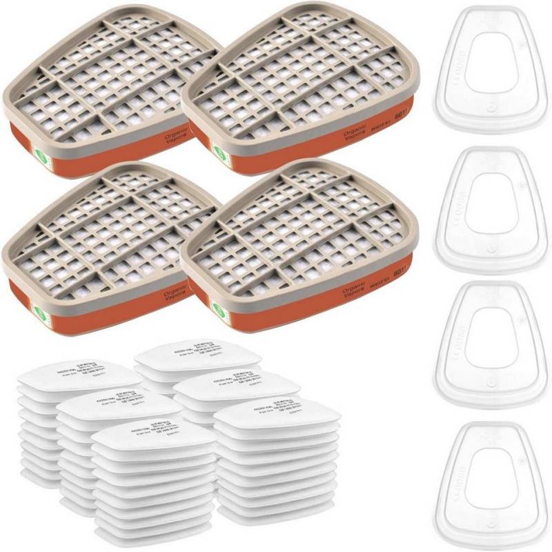 XMSZQU Filtrierende Halbmasken FFP3 6001 Filter für Atemschutzmaske Set gegen organische Dämpfe von XMSZQU