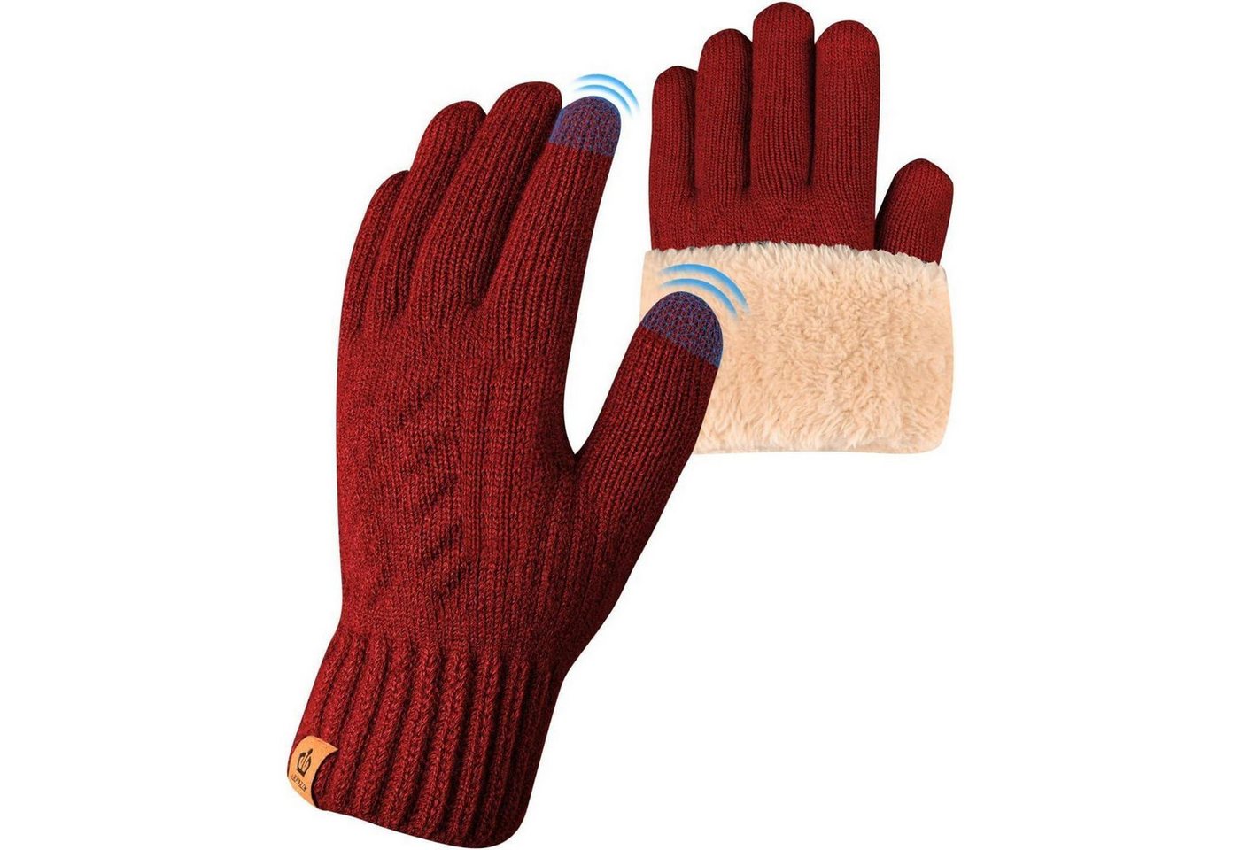 LuxusKollektion Fleecehandschuhe Winterhandschuhe Touchscreen Fleecefutter Thermo Damen Rot von LuxusKollektion
