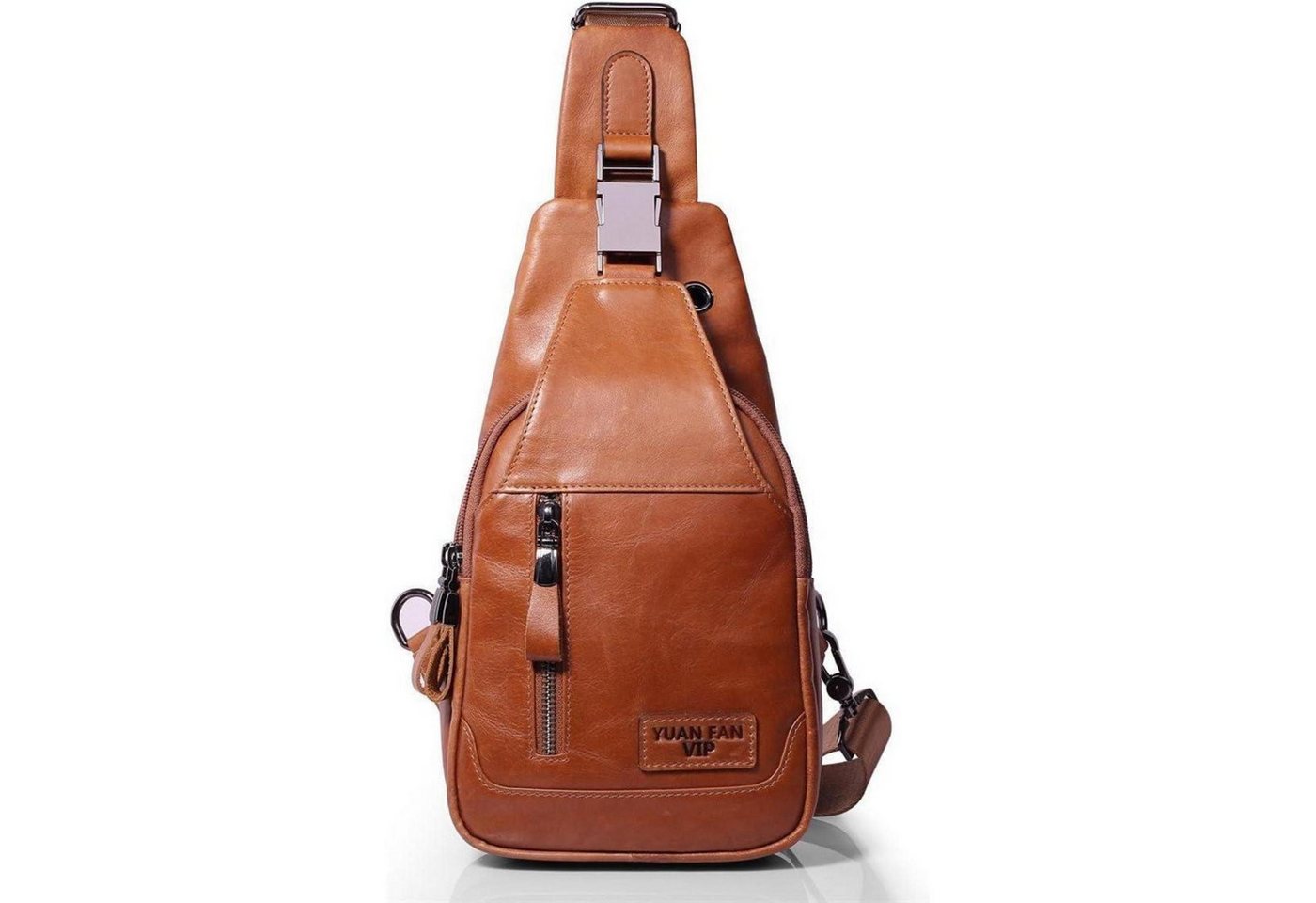 LuxusKollektion Freizeitrucksack Echtes Leder Brusttasche Herren Schultertasche Rucksack Braun von LuxusKollektion