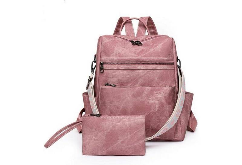 LuxusKollektion Freizeitrucksack Rucksack Damen Diebstahlschutz Wasserdicht PU Reisen Rose von LuxusKollektion