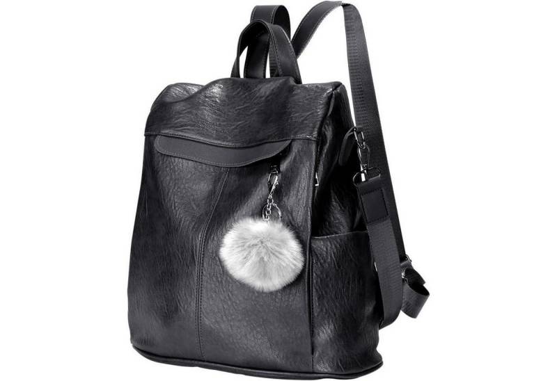 LuxusKollektion Freizeitrucksack Rucksack Damen wasserdicht diebstahlsicher PU Leder Schwarz von LuxusKollektion