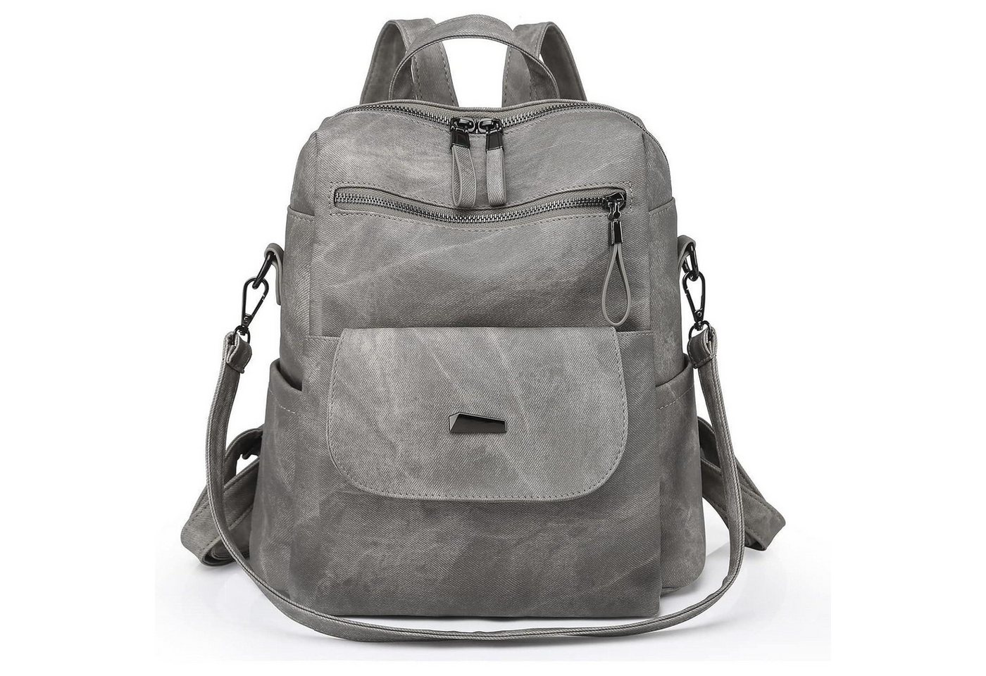 LuxusKollektion Freizeitrucksack Rucksack Frauen Antidiebstahl Wasserdicht Leichtgewicht PU Grau von LuxusKollektion