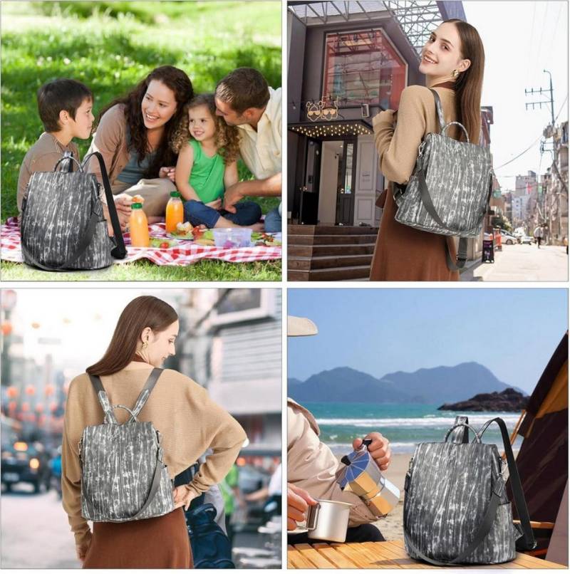 LuxusKollektion Freizeittasche Damen Rucksack Anti Diebstahl PU Material Multifunktional Beige von LuxusKollektion