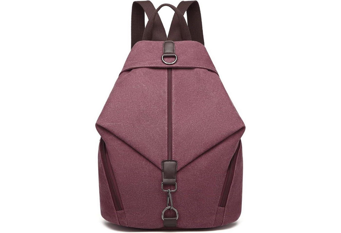 LuxusKollektion Freizeittasche Rucksack Canvas Daypack Damen Vintage Outdoor Schule Reise L Rot von LuxusKollektion