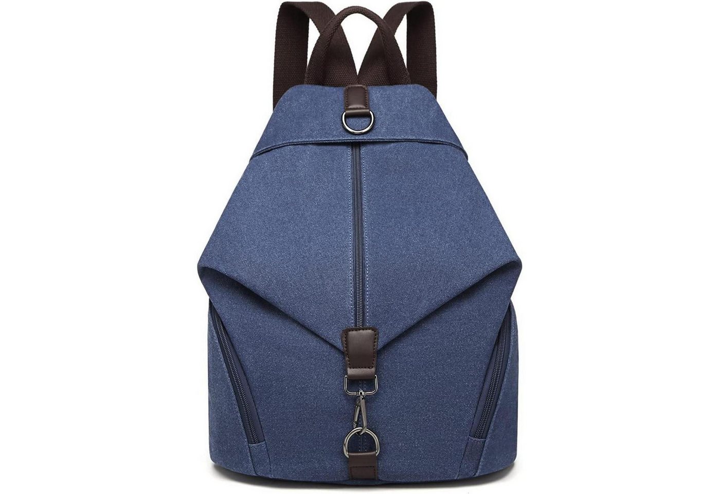 LuxusKollektion Freizeittasche Rucksack Canvas Daypack Damen Vintage Schulterrucksack L Blau von LuxusKollektion