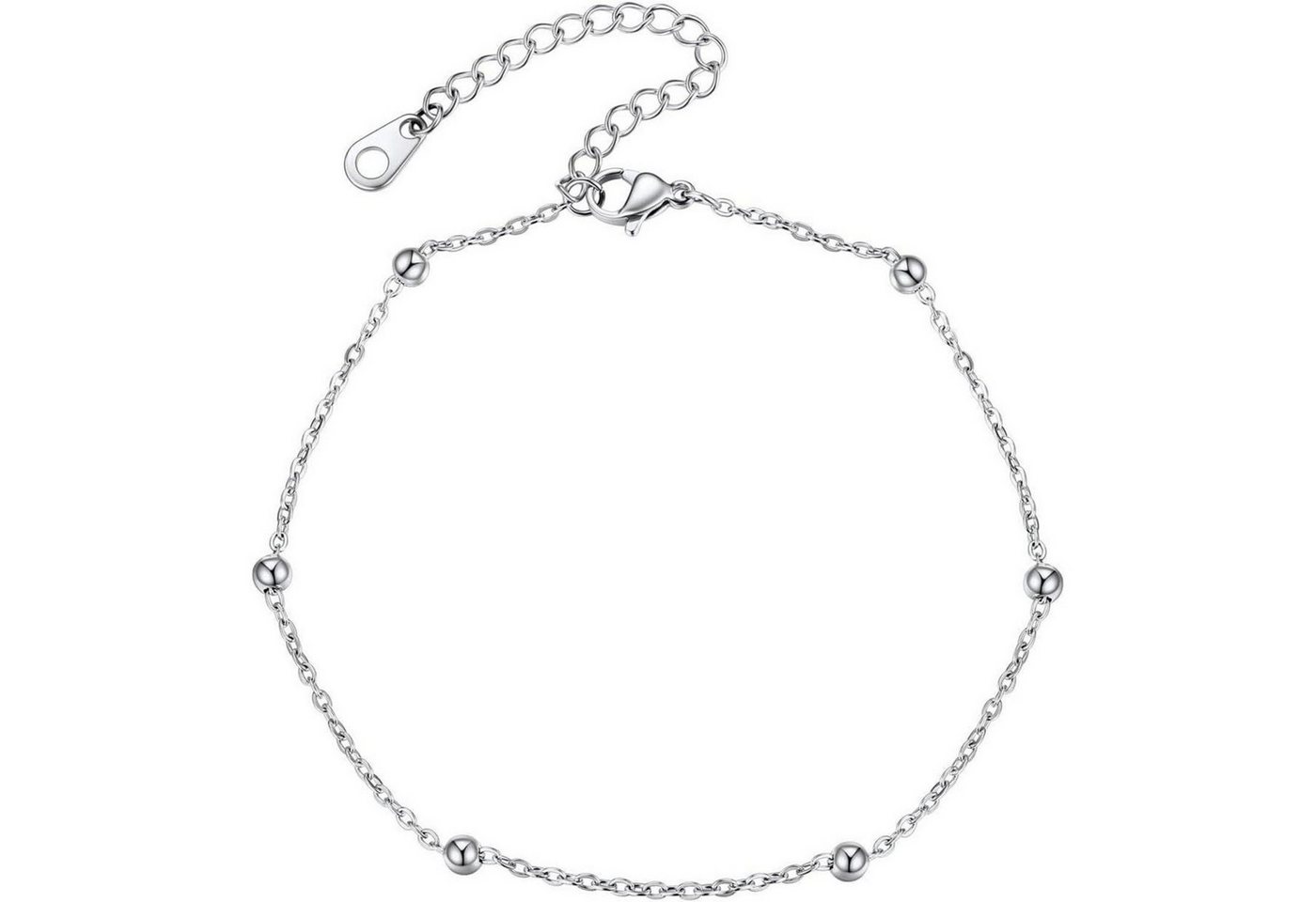 LuxusKollektion Fußkette und Zehenring Set Fußkette Damen Ankerkette Figarokette Strand Fußschmuck 07 Silber von LuxusKollektion