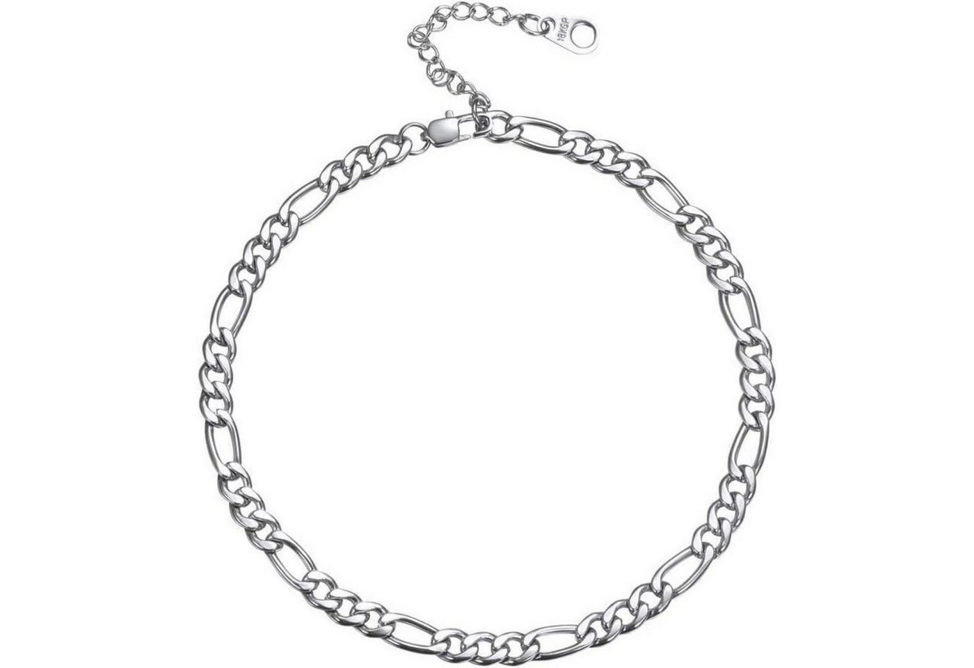 LuxusKollektion Fußkette und Zehenring Set Fußkette Damen Ankerkette Panzerkette 04 Figarokette 5mm Silber von LuxusKollektion