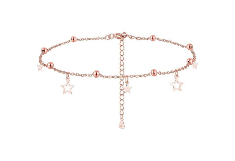LuxusKollektion Fußkette und Zehenring Set Fußkette Silber 925 Sterling Damen Sterne Fußkette Rose Gold von LuxusKollektion