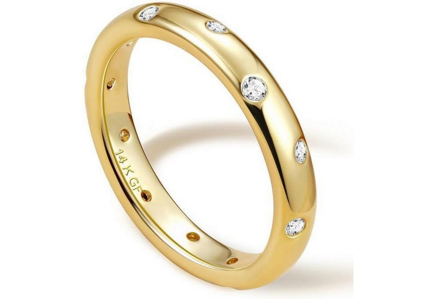 LuxusKollektion Goldring Ring Damen Gold 14K Gefüllt Stapelring CZ Verlobungsring 54 (17.2) von LuxusKollektion