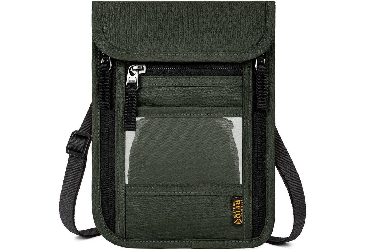 LuxusKollektion Gürteltasche Brustbeutel RFID Schutz Reise Brusttasche Mehrere Taschen für Bargeld von LuxusKollektion