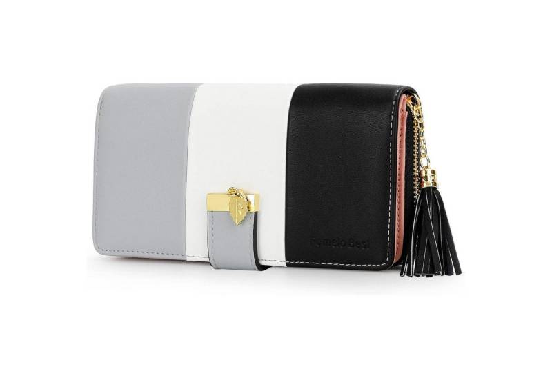 LuxusKollektion Gürteltasche Damen Geldbörse Leder mit 11 Kartenfächern Schwarz 19,5x10,5x2,5cm von LuxusKollektion