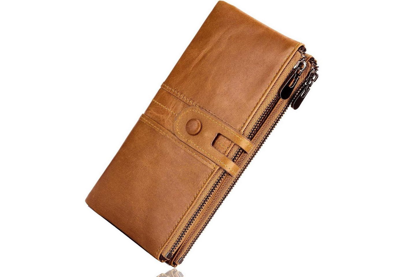 LuxusKollektion Gürteltasche Damen Geldbörse Vintage Leder RFID Schutz groß mit 13 Kartenfächer von LuxusKollektion