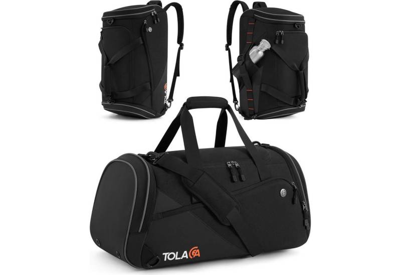 LuxusKollektion Gymbag Sporttasche Herren Damen Schuhfach Nassfach Duffel Fitness Schwarz 47L von LuxusKollektion