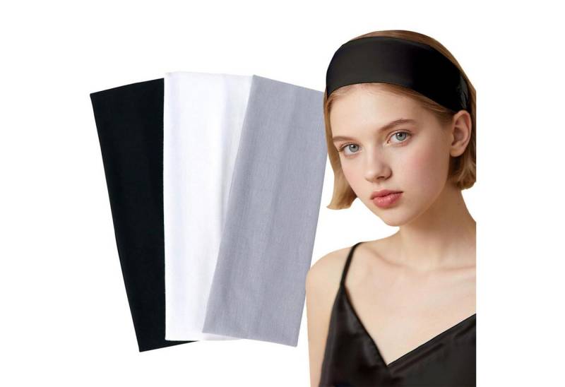 LuxusKollektion Haarband 3er Pack Yoga Stirnbänder rutschfest Sport Haarband Damen - Schwarz von LuxusKollektion