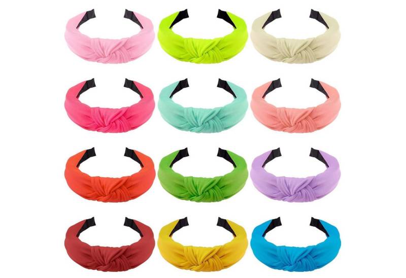 LuxusKollektion Haarband Haarreifen 12 Stirnband Knoten Kopfband Haarband Damen Süßigkeitsfarbe von LuxusKollektion