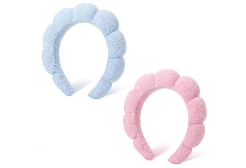 LuxusKollektion Haarband Spa-Stirnband Damen Schwamm Frottee Makeup Hautpflege 2 Pc Sponge Hair von LuxusKollektion