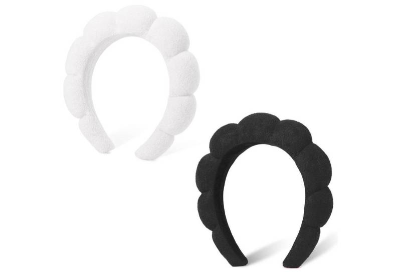 LuxusKollektion Haarband Spa-Stirnband Damen Schwamm Frottee Wolken weich Makeup Hautpflege 2 von LuxusKollektion