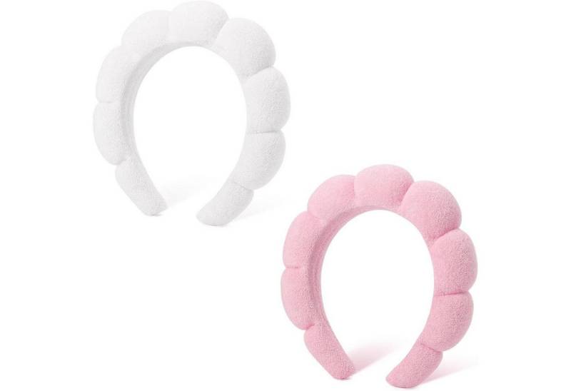 LuxusKollektion Haarband Spa-Stirnband Damen Schwamm Wolken Frottee Makeup Hautpflege 2 Pcs von LuxusKollektion