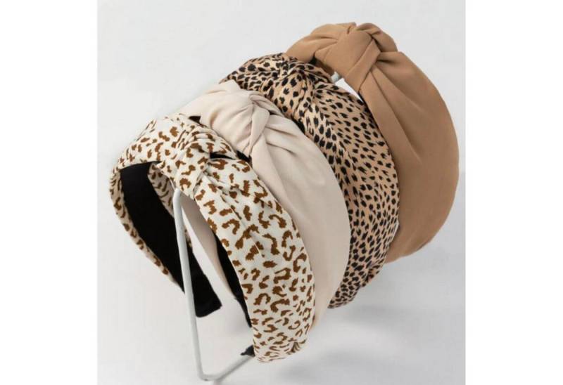 LuxusKollektion Haarband Stirnbänder Set Damen, breiter Knoten, Leopard Haarreifen von LuxusKollektion